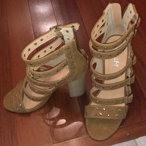 Studded strappy heels